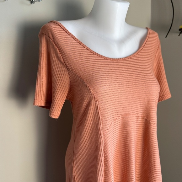 Promesa‎ Women's Short Sleeve Babydoll Mini Dress Semi-Sheer Salmon L Festival - Picture 2 of 11